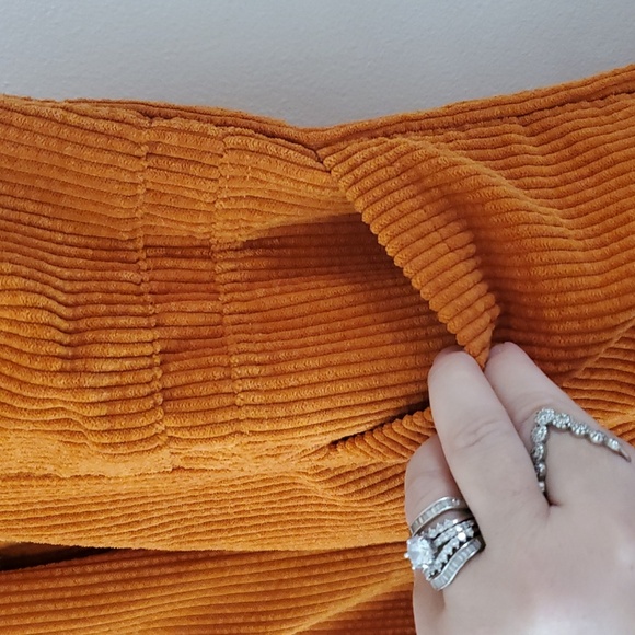 Wide Leg Corduroy Pants in Orange - Picture 4 of 14
